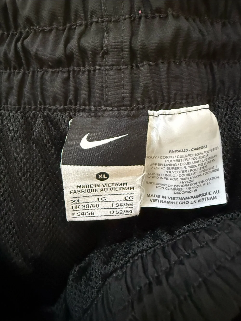 Men’s Vintage Y2K black Nike full-zip windbreaker track jacket and pants